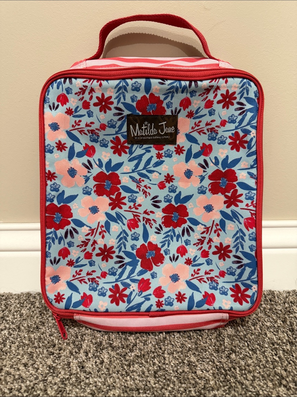 Matilda Jane Floral Lunch Bag in Light Blue, Red, Pink